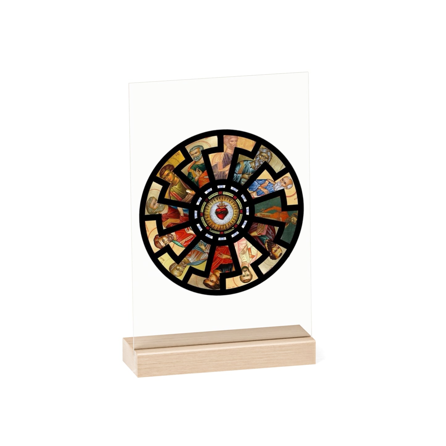 Vibrant Apostle Sun Acrylic Sign With Sustainable Wooden Stand – 2 Sizes Available