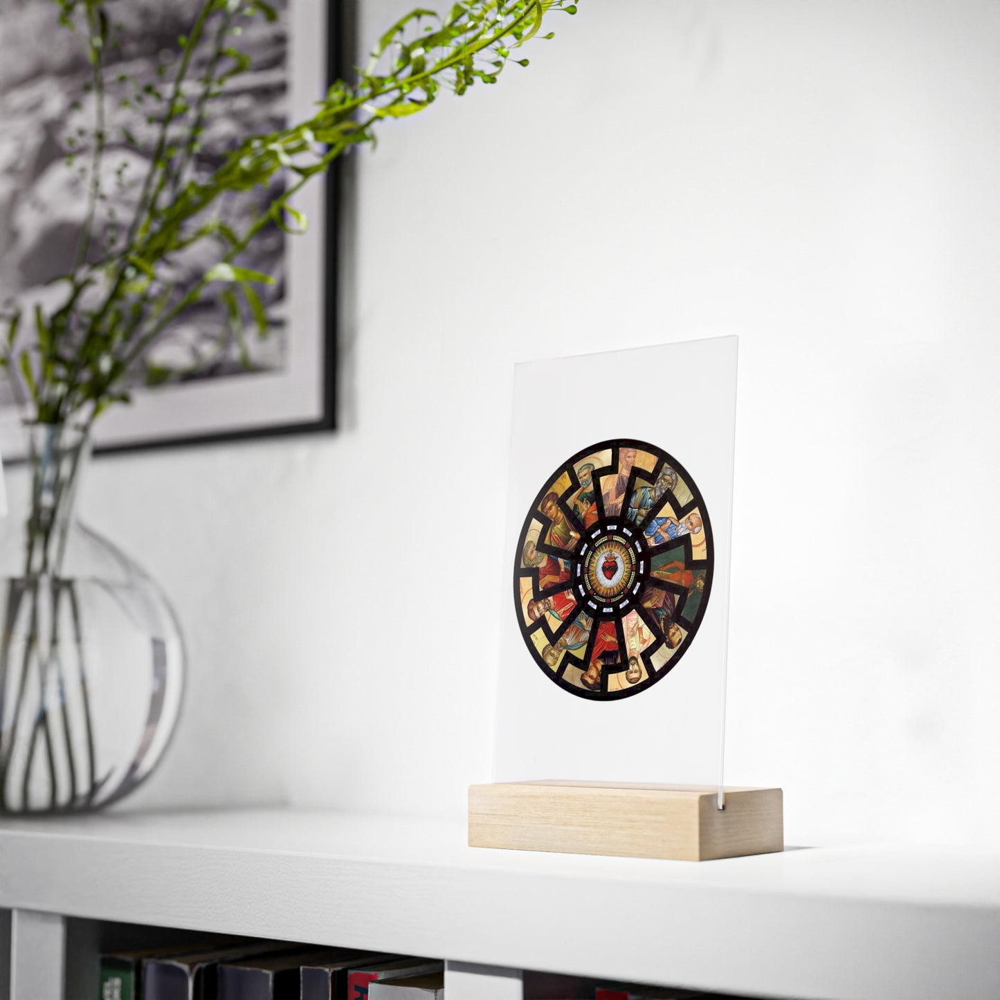 Vibrant Apostle Sun Acrylic Sign With Sustainable Wooden Stand – 2 Sizes Available