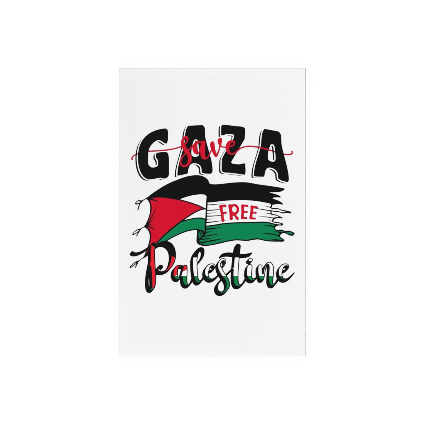 Save Gaza/FreePalestine Acrylic Sign with Wood Stand