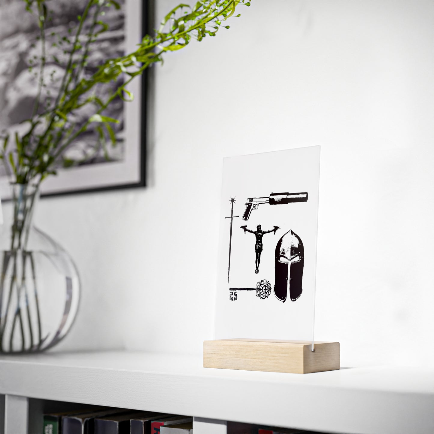 ✟✟ Acrylic Sign with Wooden Stand