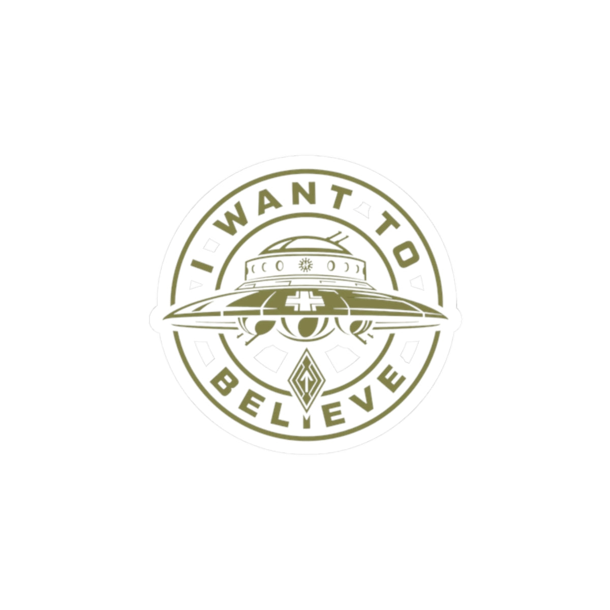 I Want to Believe UFO Kiss-Cut Sticker