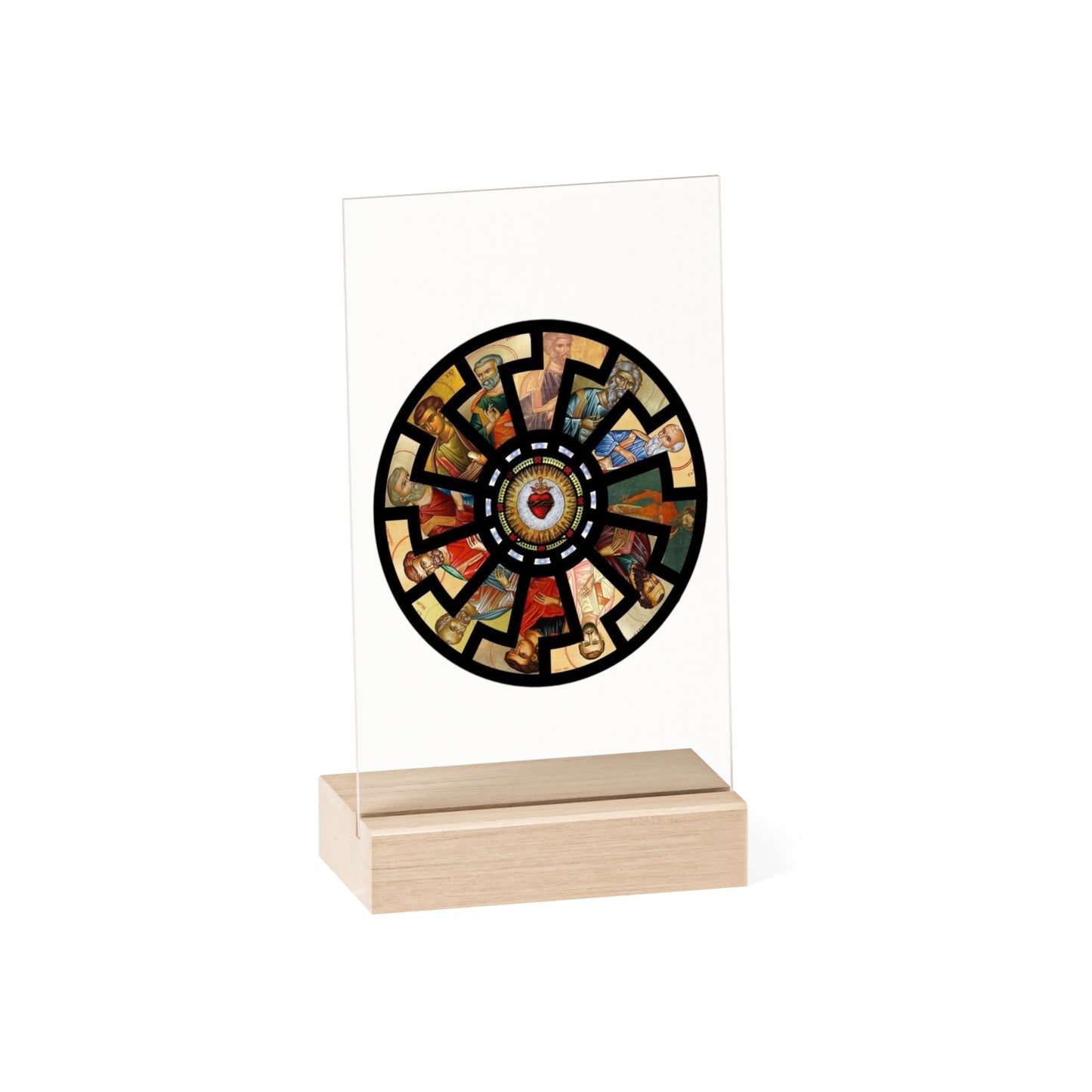 Vibrant Apostle Sun Acrylic Sign With Sustainable Wooden Stand – 2 Sizes Available