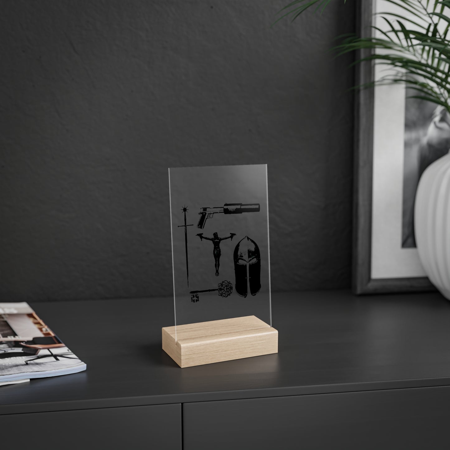 ✟✟ Acrylic Sign with Wooden Stand