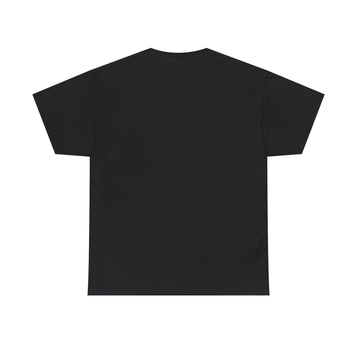 Black t-shirt on a white background