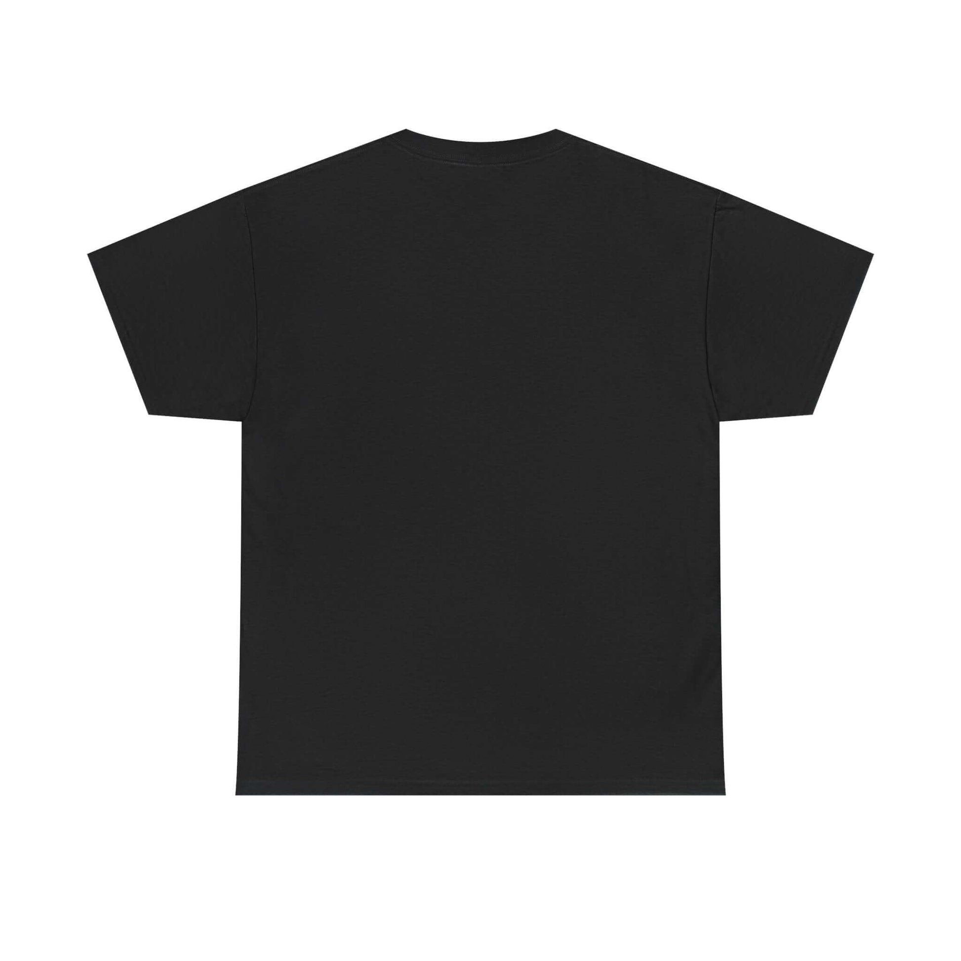 Black t-shirt on a white background