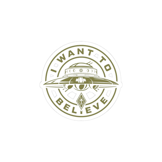 I Want to Believe UFO Kiss-Cut Sticker