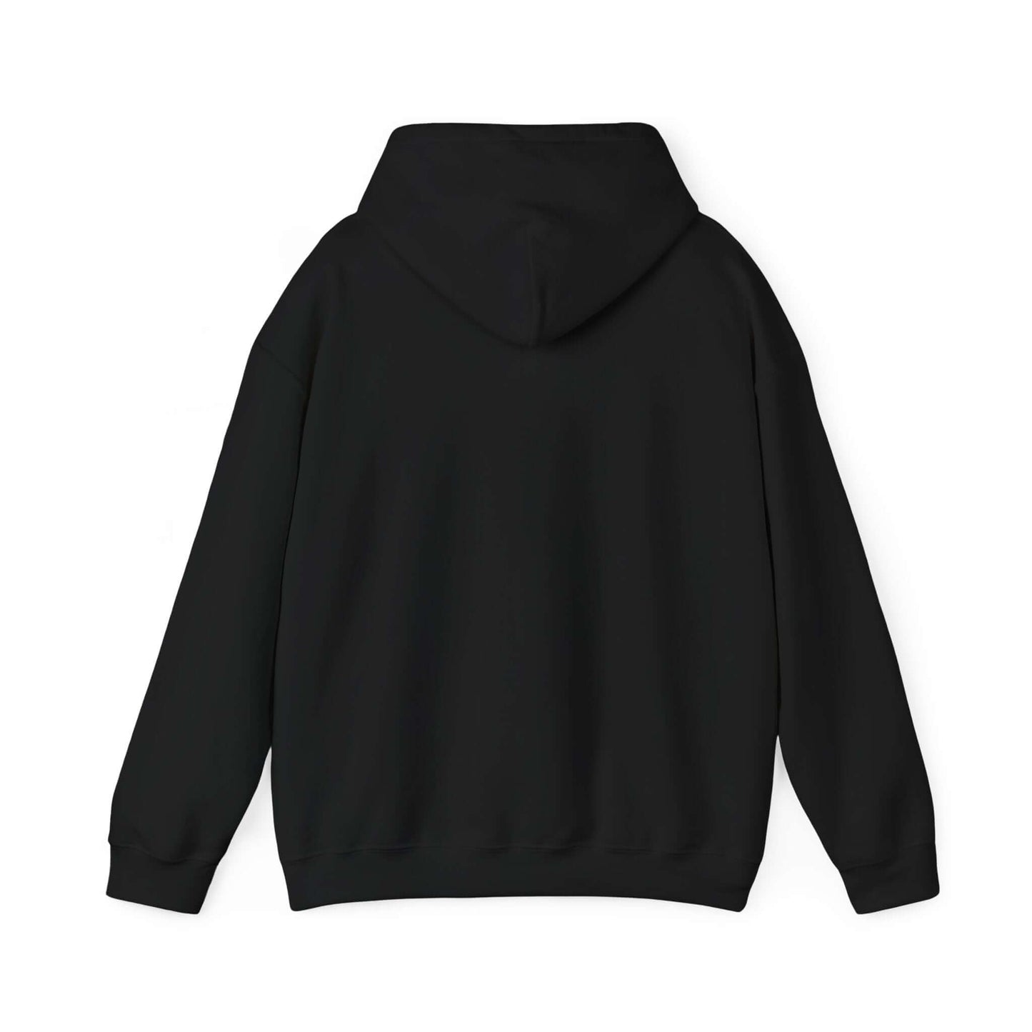 Back view of a black unisex hooded sweatshirt featuring the Mystical Eye design, perfect for comfort and style.