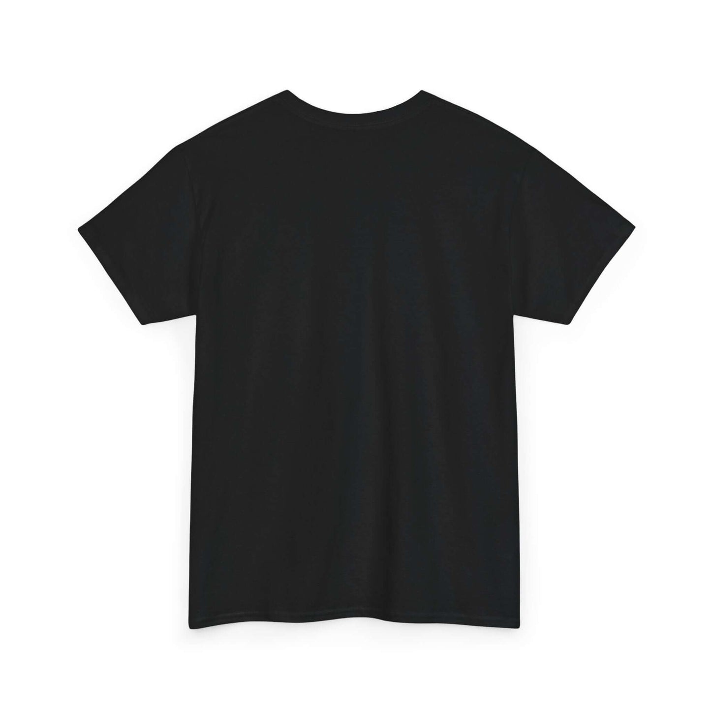 Black t-shirt on a white background
