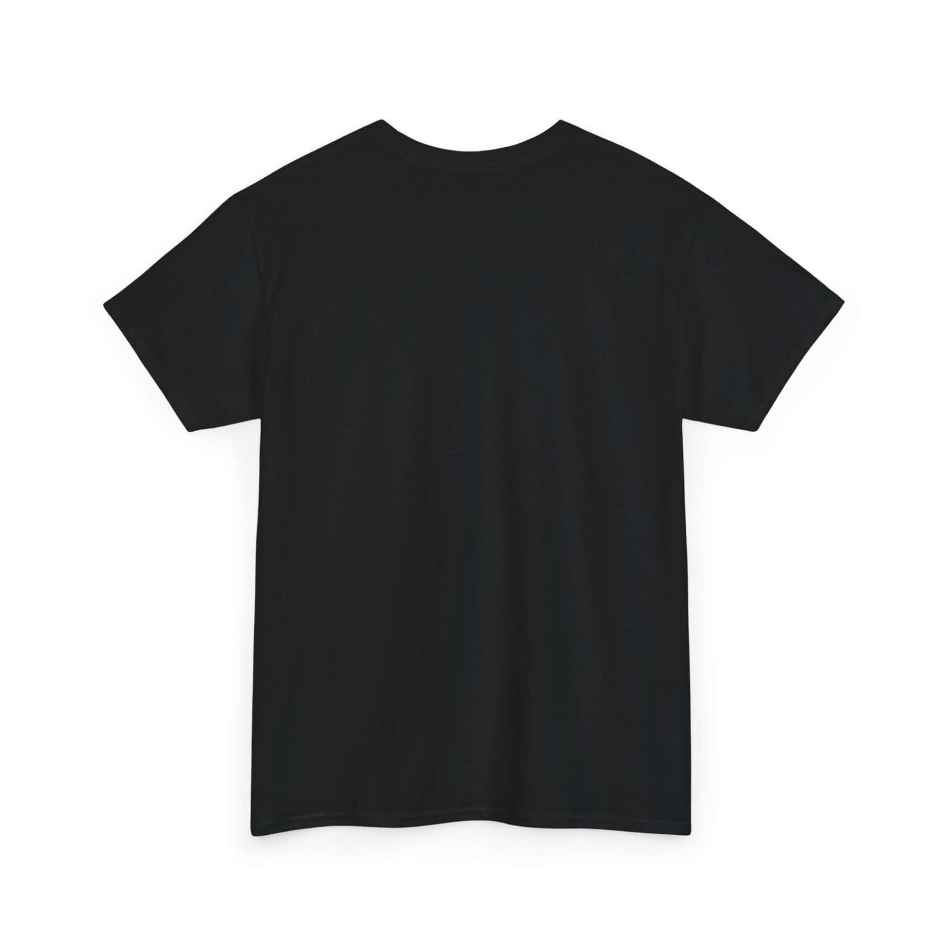 Black t-shirt on a white background